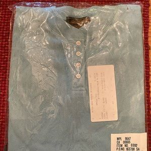 New Eddie Bauer Long-Sleeve Pointelle Henley-Style Shirt